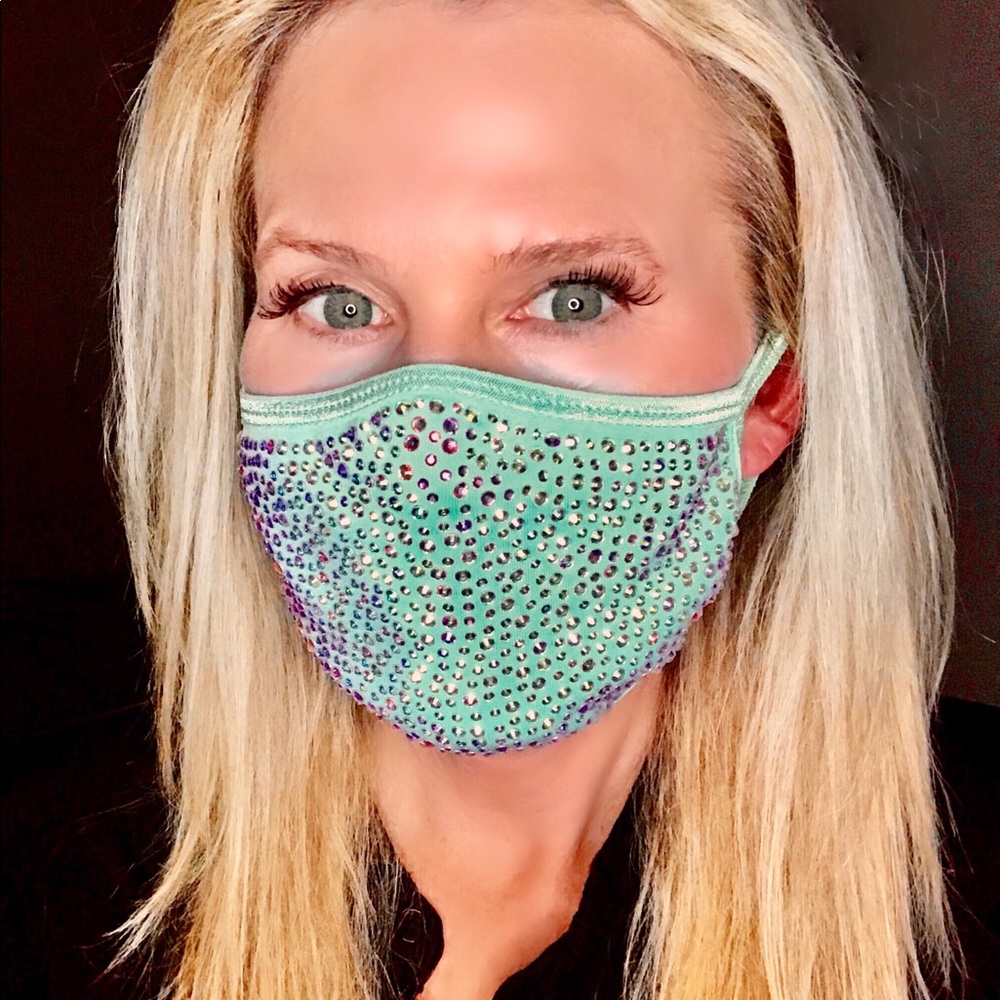 Super Bling & Sparkle Rhinestone Face Mask! - Picture 3 of 11